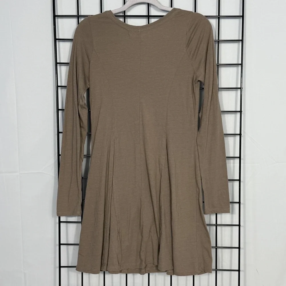 Free People FP Beach Miles of Henley Dress Womens Medium‎ Brown Casual Boho